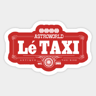 Houston Astro Theme Park Taxi Logo - White Sticker